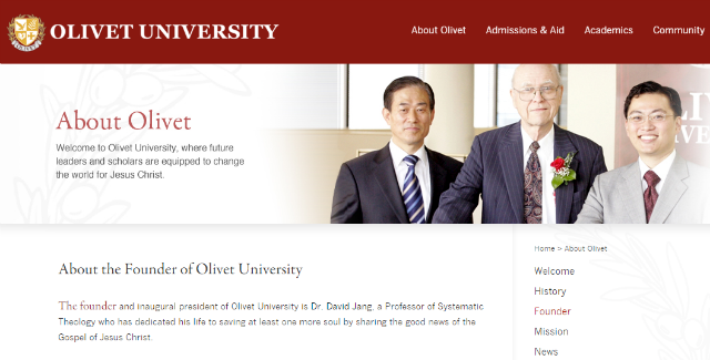 ▲올리벳 대학교 설립자 장재형 목사 ⓒ올리벳 대학교 홈페이지